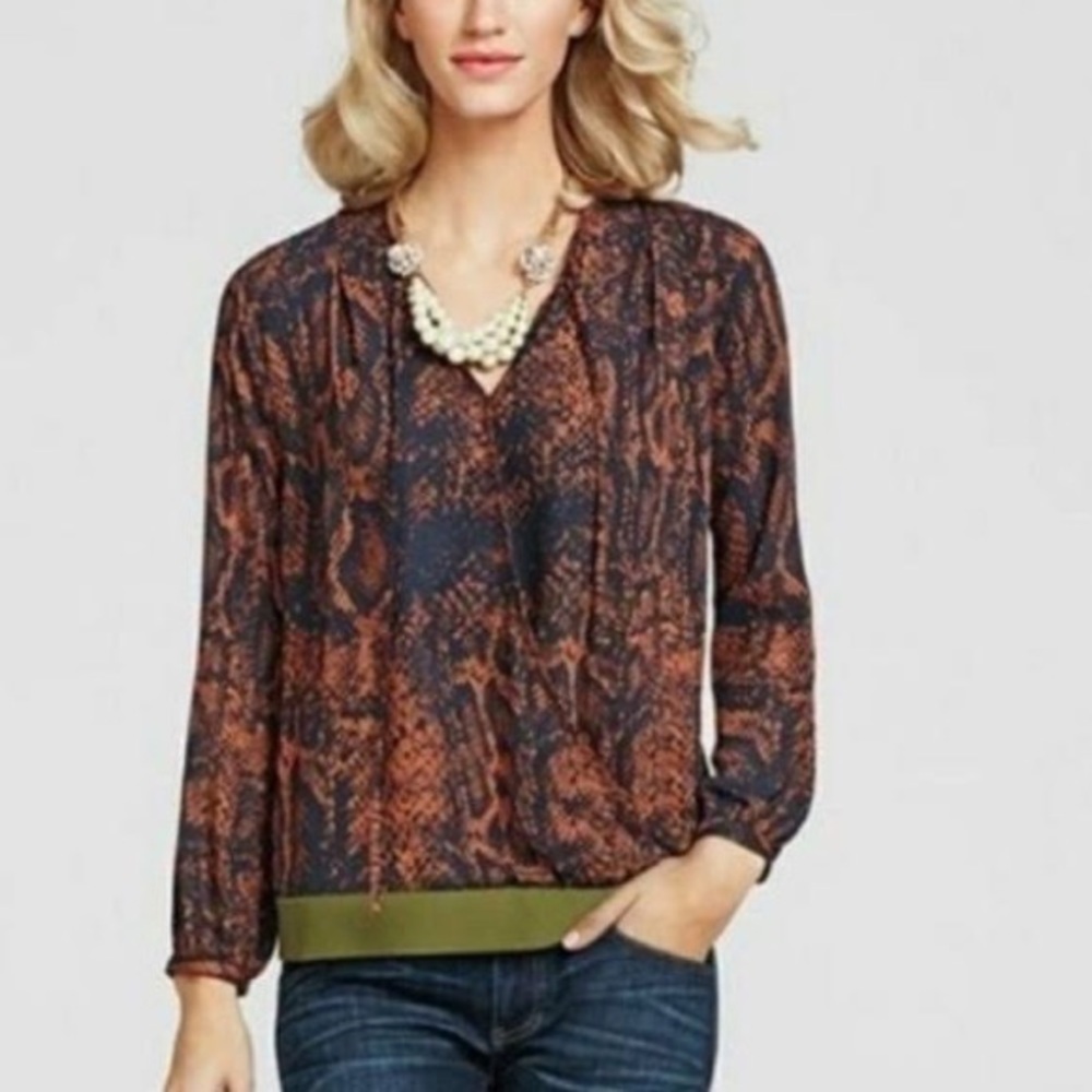 CAbi #101 Border Wrap Blouse In Python